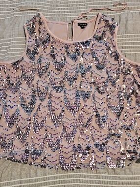 torrid blush pink sequin sleeveless camisole